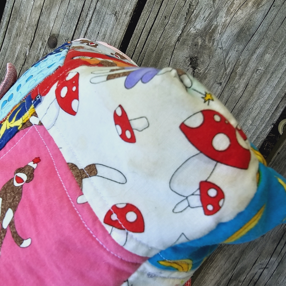 Handmade Large Sock Monkey Tote Bag with Pockets - Picture 9 of 9
